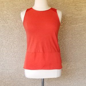 Chico's Knit Woven Layering Tank, Chico's Sz 1, Orange, Linen Rayon Blend
